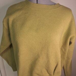 Terra & Sky Soft Crewneck Sweater in Chartreuse Green Size 14w